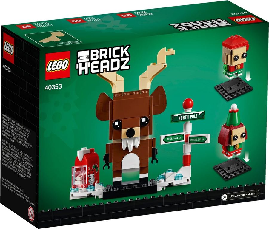 LEGO® BrickHeadz™ Renne, Elfe et Elfie dos de la boîte