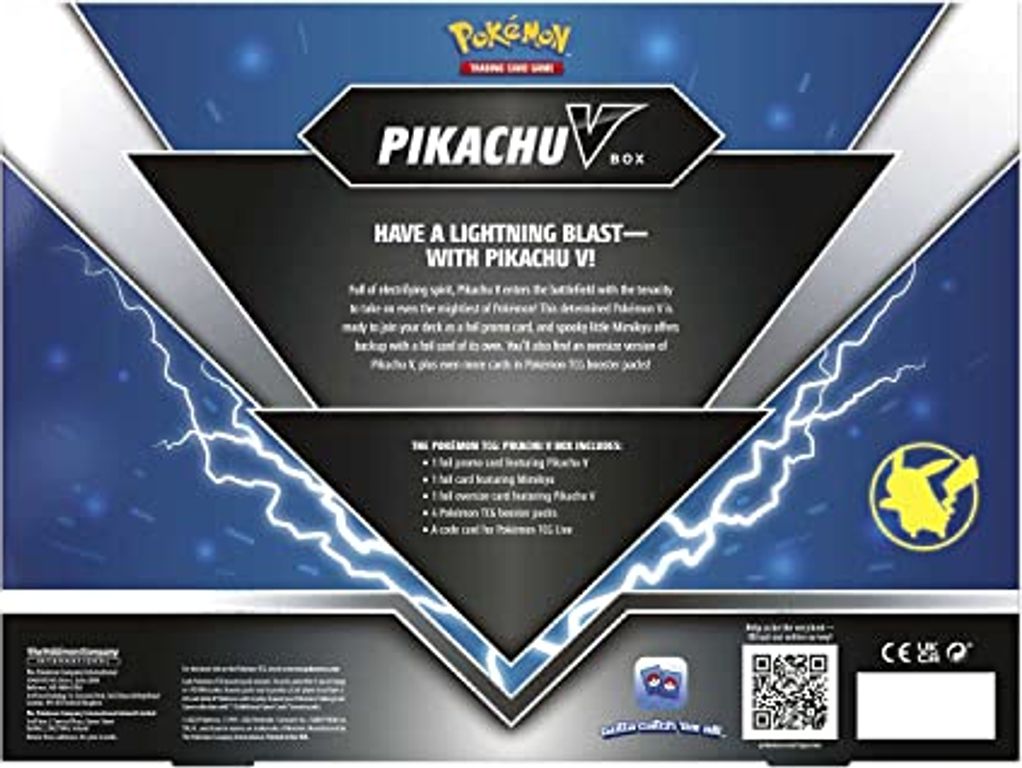 Pokemon Trading Card Game Pikachu V Box Collection (2022) back of the box