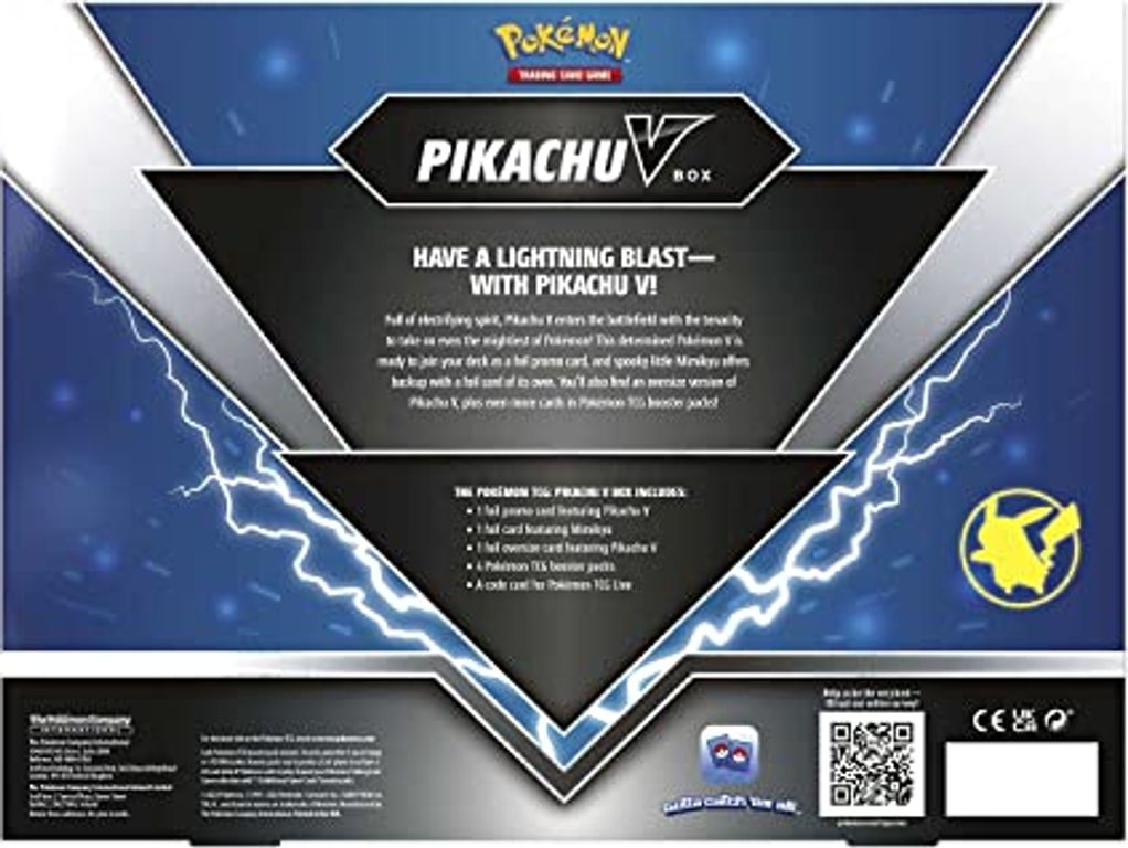 Pokemon Trading Card Game Pikachu V Box Collection (2022) achterkant van de doos