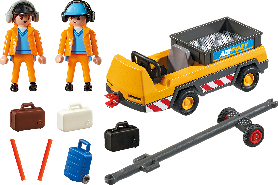 Playmobil® City Action Aircraft Tug with Ground Crew components