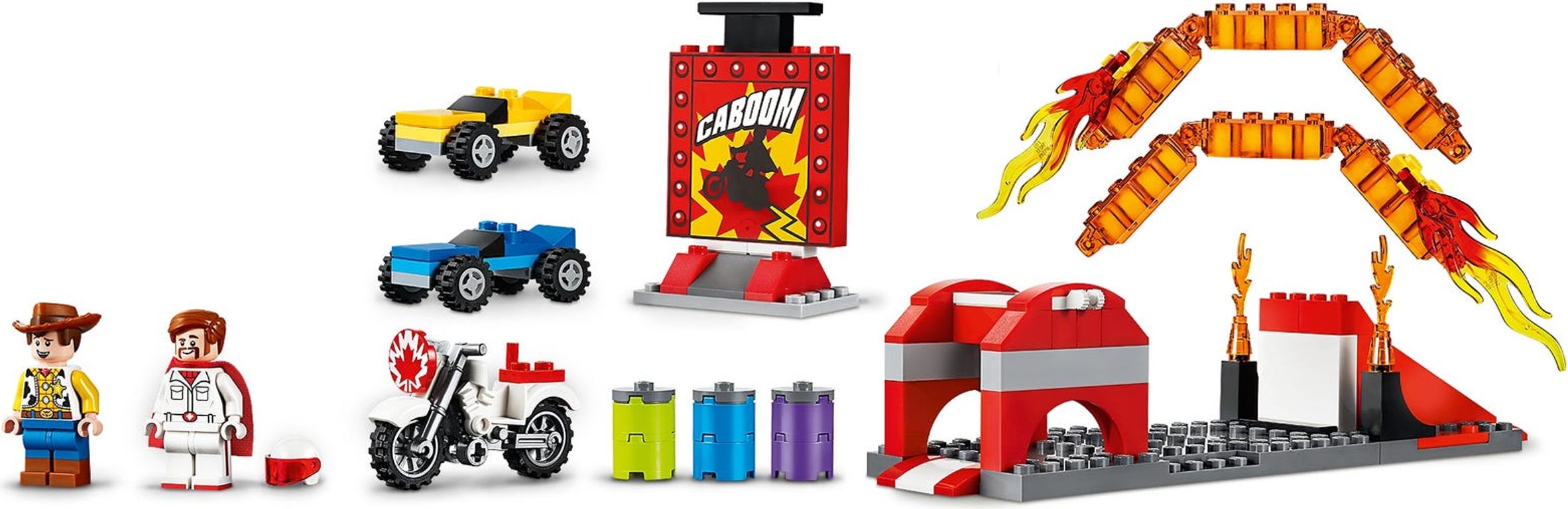 LEGO® Toy Story Duke Caboom's Stunt Show components