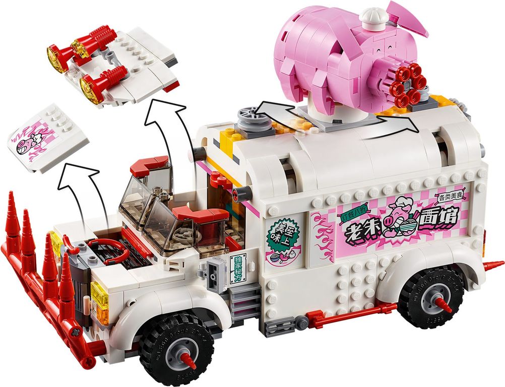 LEGO® Monkie Kid Pigsy’s Food Truck components