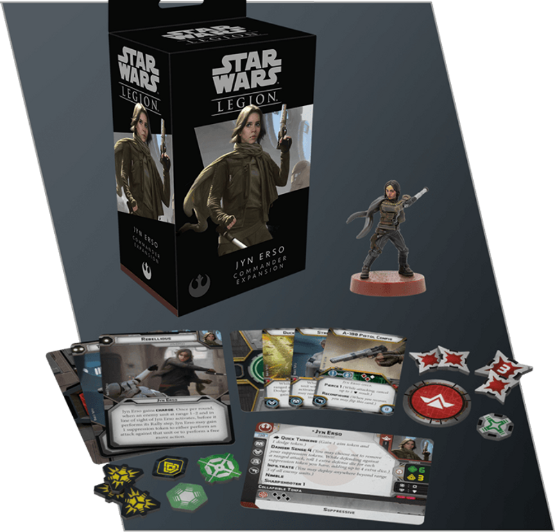 Star Wars: Legion – Jyn Erso Commander Expansion components