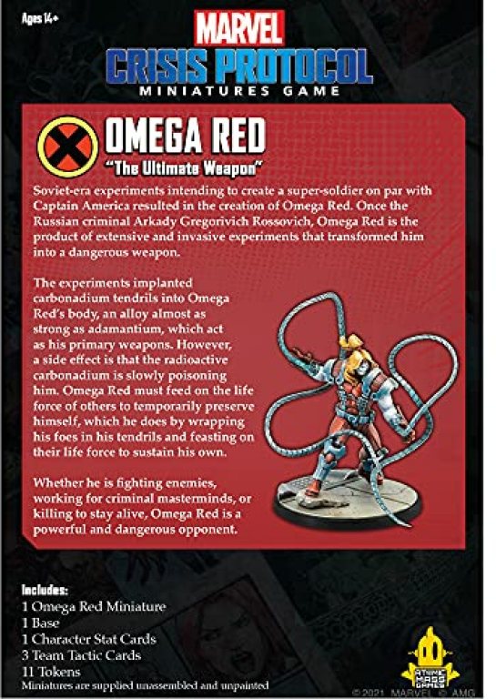 Marvel Crisis Protocol Omega Red Character Pack dos de la boîte