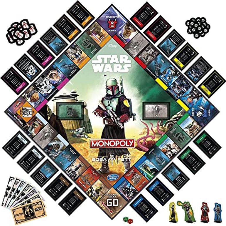 Monopoly: Star Wars Boba Fett components