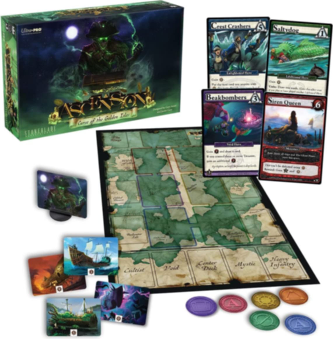 Ascension: Curse of the Golden Isles components