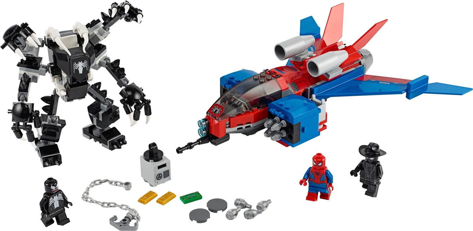 LEGO® Marvel Jet Arácnido vs. Armadura Robótica de Venom partes