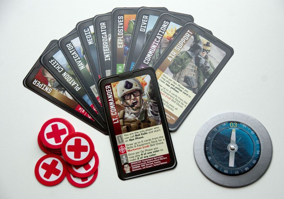 Hooyah: Navy Seals Card Game componenten