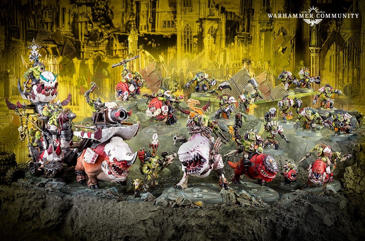 Warhammer 40,000 - Orks: Beast Snagga Stampede componenten