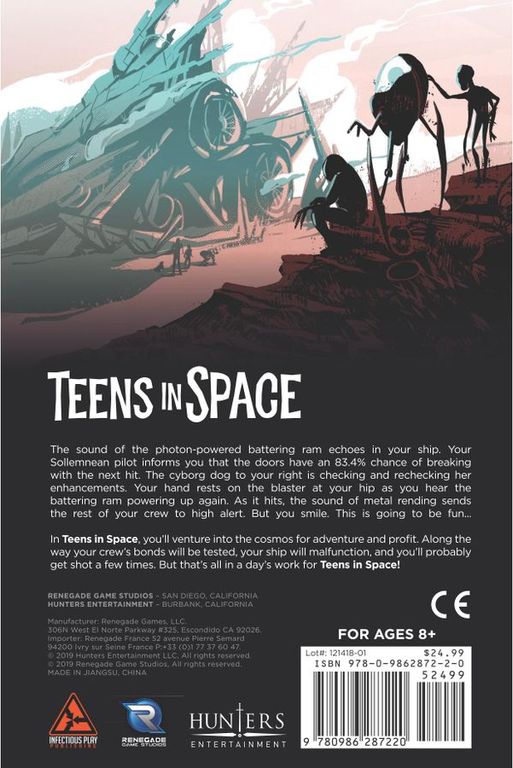 Teens in Space parte posterior de la caja