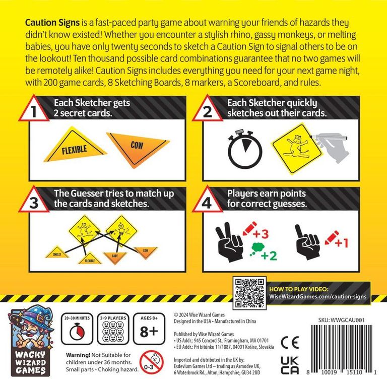 Caution Signs back of the box