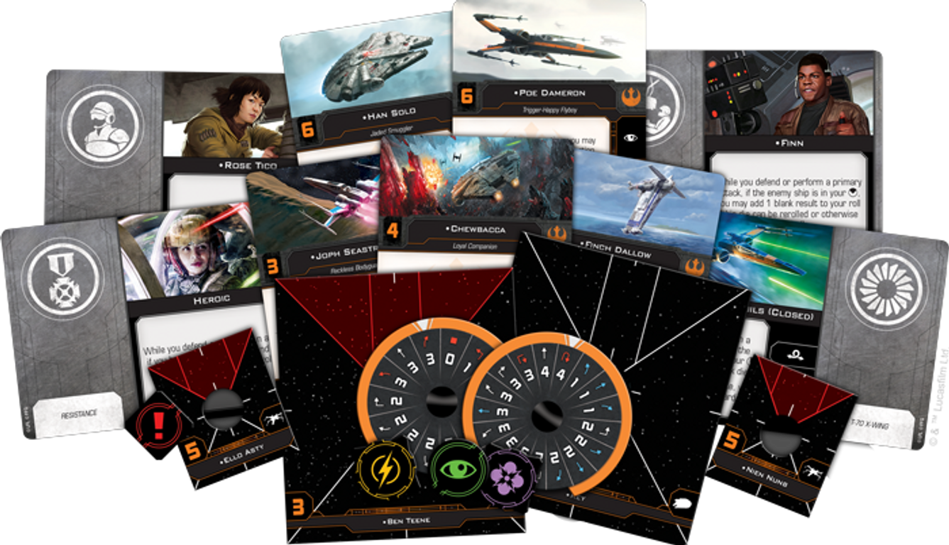 Star Wars: X-Wing (Second Edition) – Resistance Conversion Kit componenten