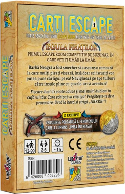 Deckscape Duel: Pirates' Island parte posterior de la caja