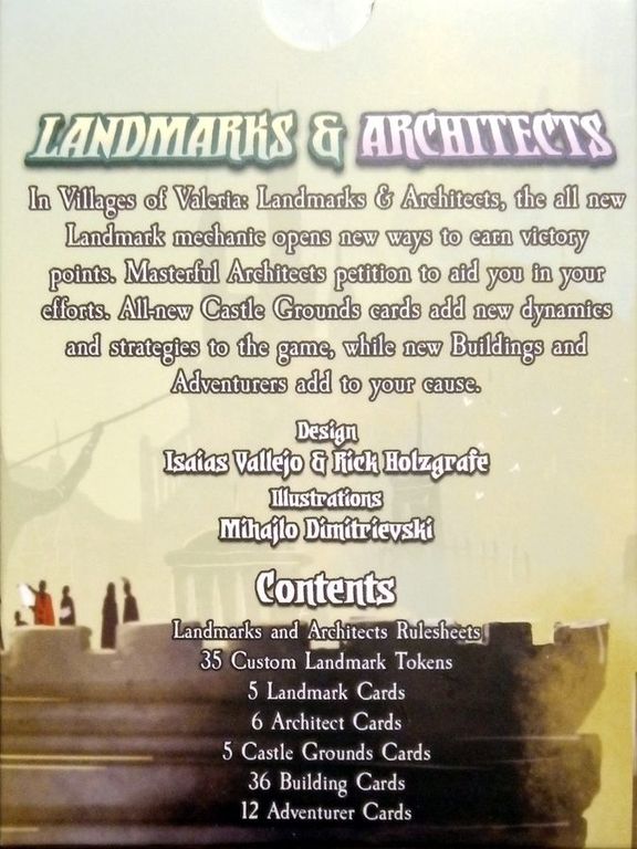 Villages of Valeria: Landmarks & Architects back of the box