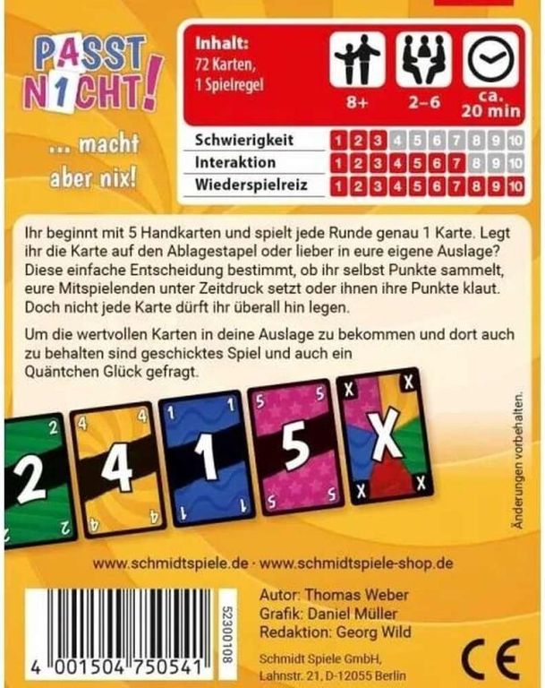 Passt nicht! rückseite der box