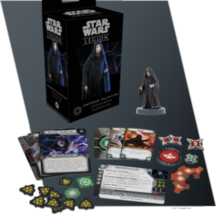 Star Wars: Legion – Emperor Palpatine Commander Expansion components