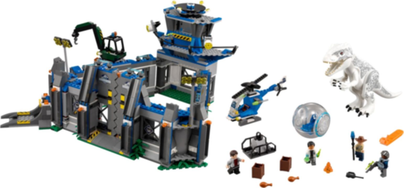 LEGO® Jurassic World Uitbraak van Indominus rex componenten