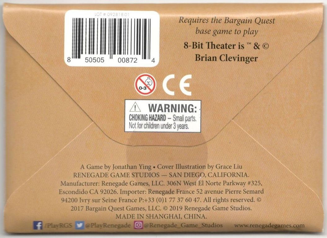 Bargain Quest: 8-Bit Theater parte posterior de la caja