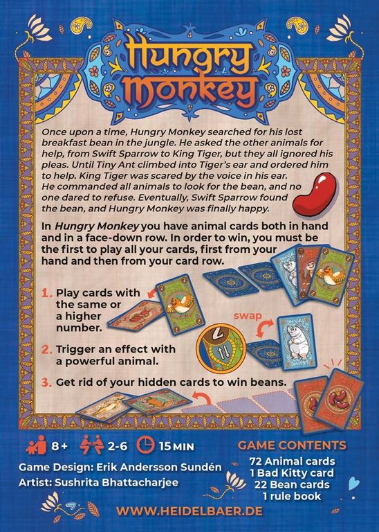 Hungry Monkey back of the box