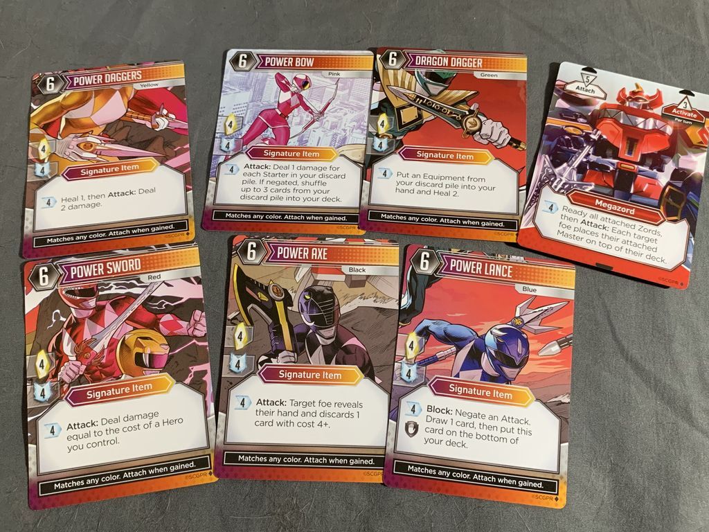 Power Rangers: Deck-Building Game kaarten