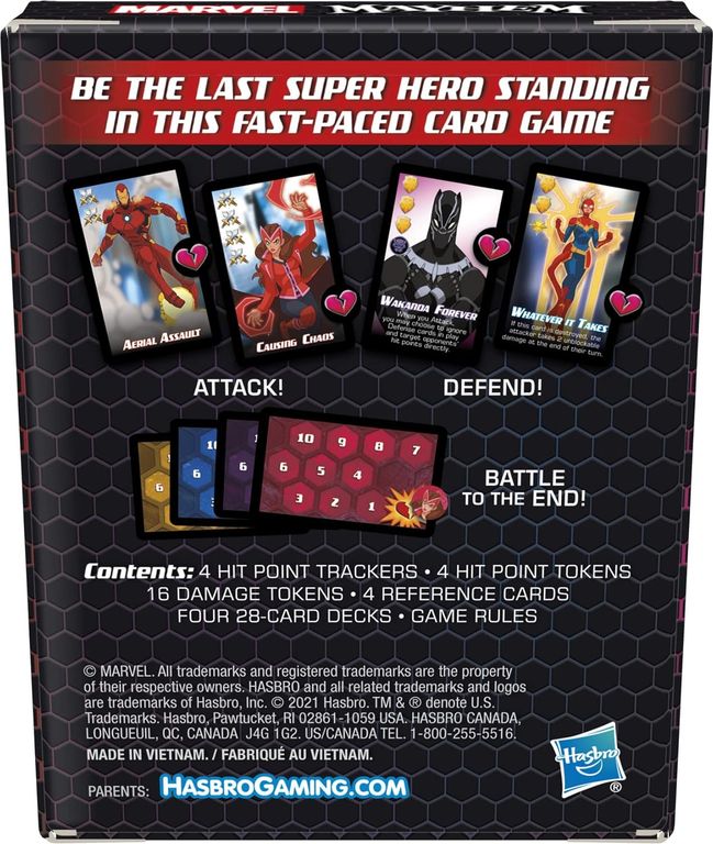 Marvel Mayhem back of the box