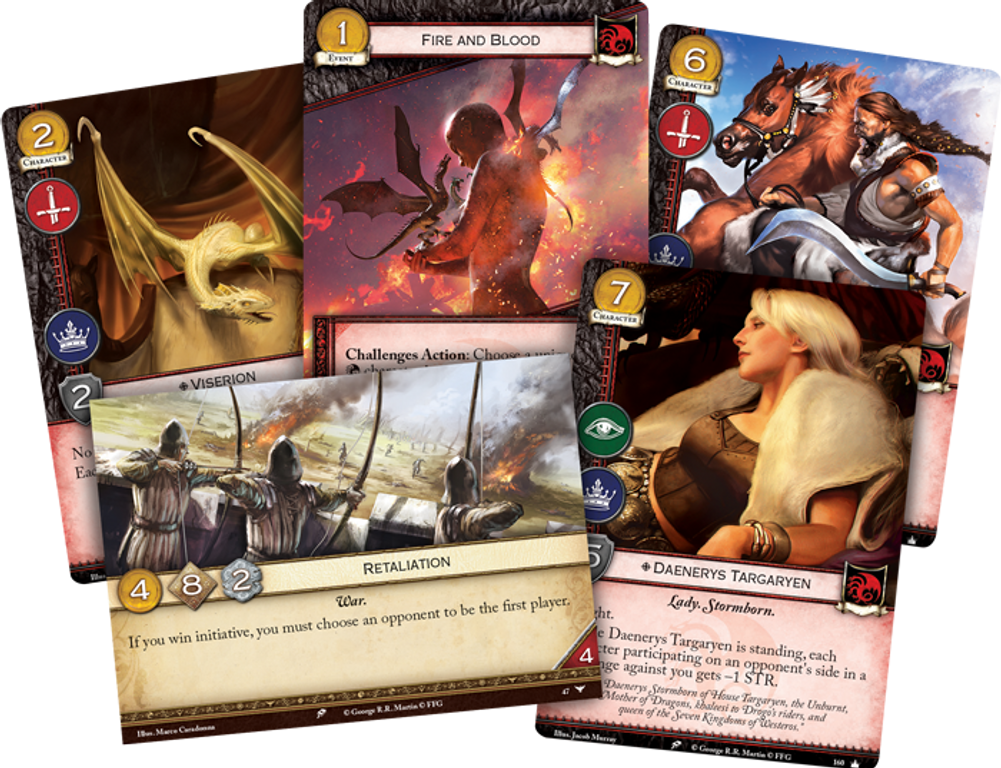 Juego de tronos: El juego de cartas (Segunda edición) – Mazo introductorio de la Casa Targaryen cartas