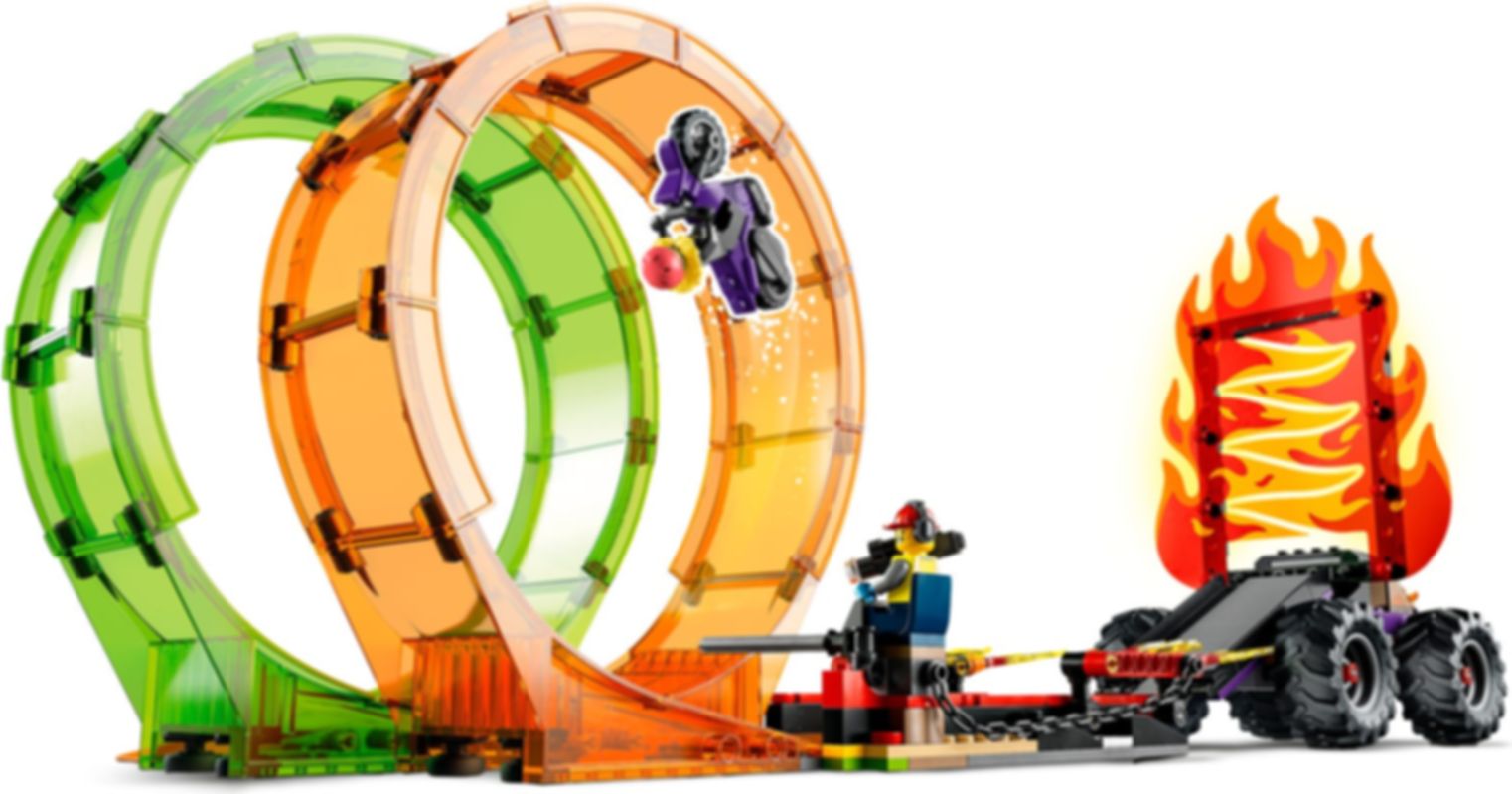 LEGO® City Dubbele looping stuntarena speelwijze
