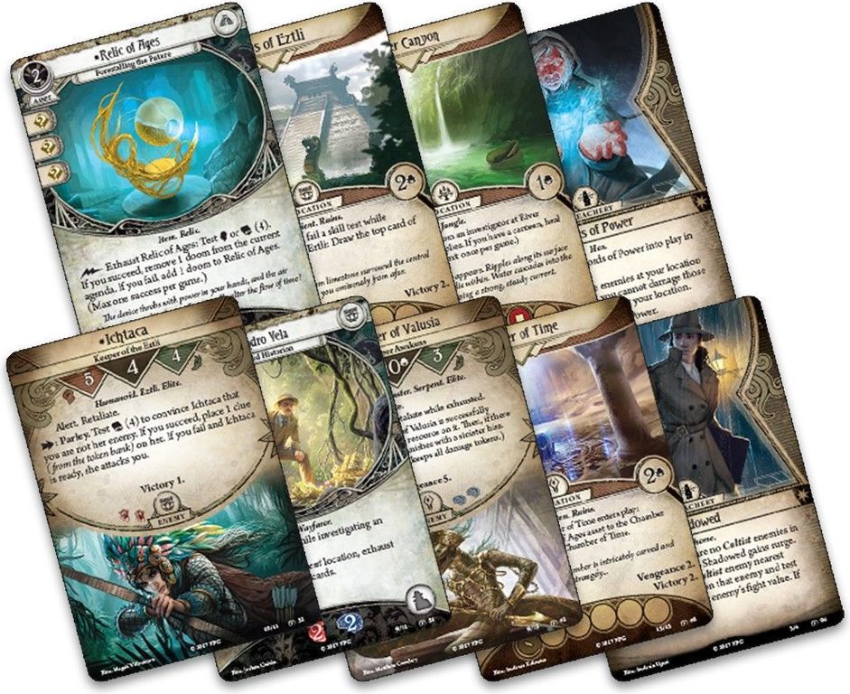 Arkham Horror: El Juego de Cartas – La Era Olvidada: Expansión de Campaña cartas