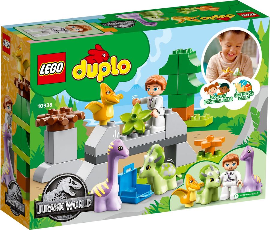 LEGO® DUPLO® Guardería de Dinosaurios parte posterior de la caja