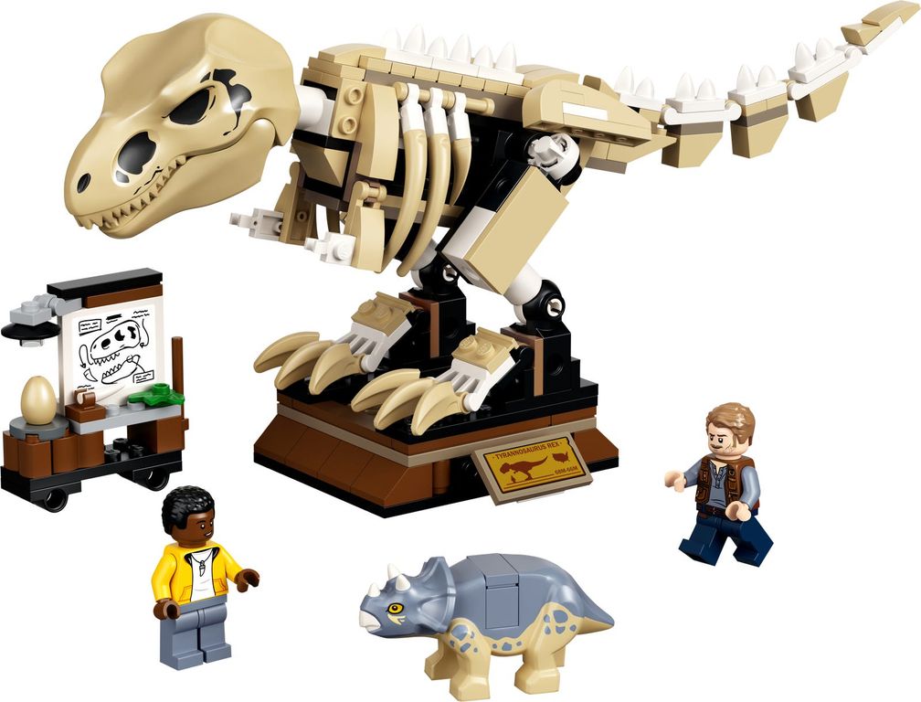 LEGO® Jurassic World T. rex Dinosaur Fossil Exhibition components