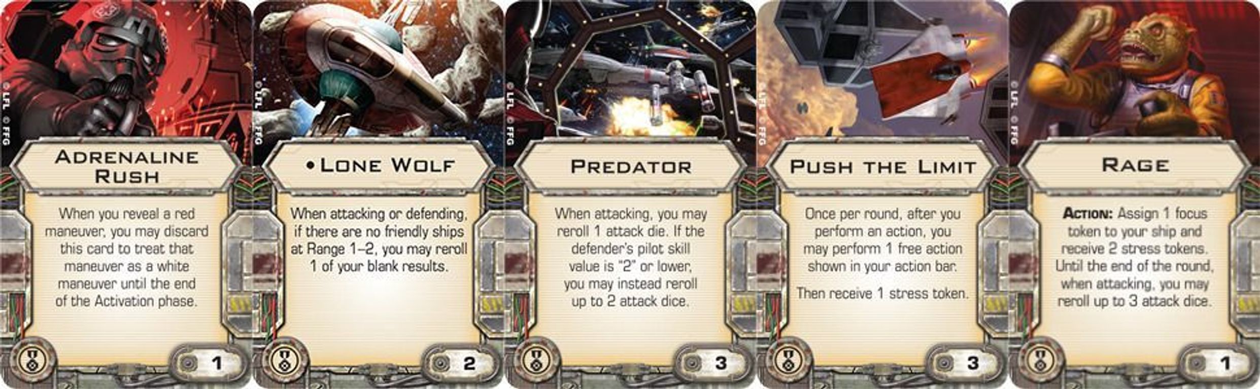 Star Wars: X-Wing Le jeu de figurines – Punishing One cartes