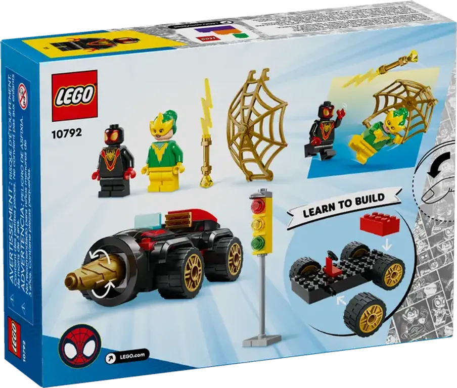 LEGO® Marvel Drill Spinner Vehicle back of the box