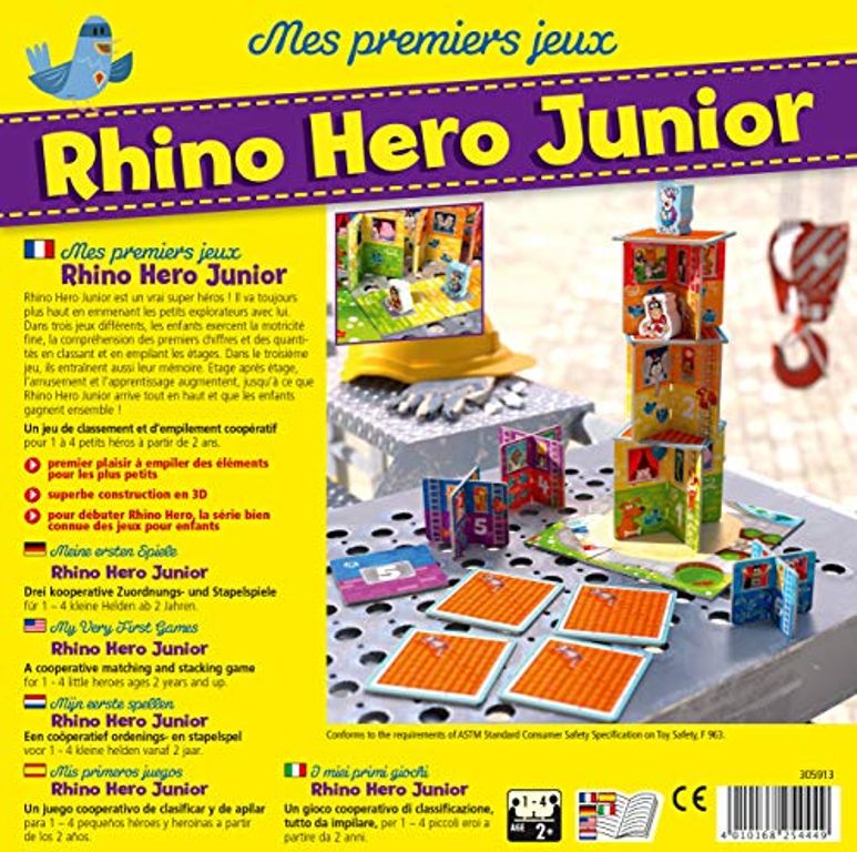Rhino Hero Junior back of the box
