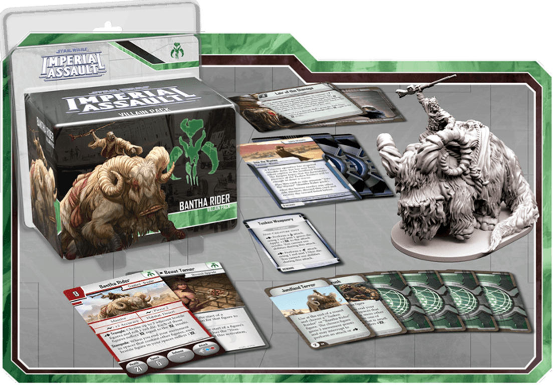 Star Wars: Imperial Assault - Bantha Rider Villain Pack components