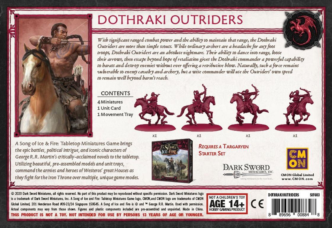 A Song of Ice & Fire: Tabletop Miniatures Game – Targaryen Dothraki Outriders torna a scatola