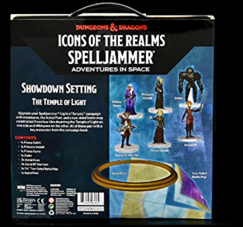 D&D Icons of the Realms: Showdown Setting – The Temple of Light parte posterior de la caja