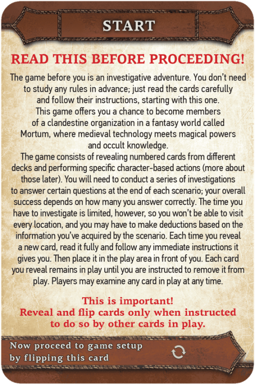 Mortum: Medieval Detective start card