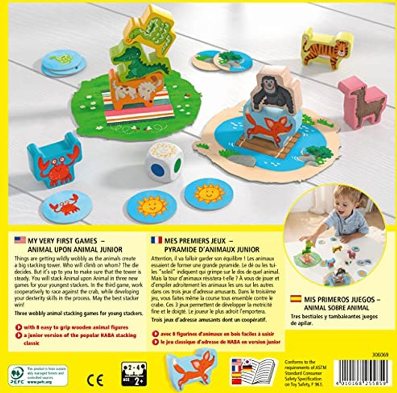 Mis primeros juegos: Animal sobre animal parte posterior de la caja