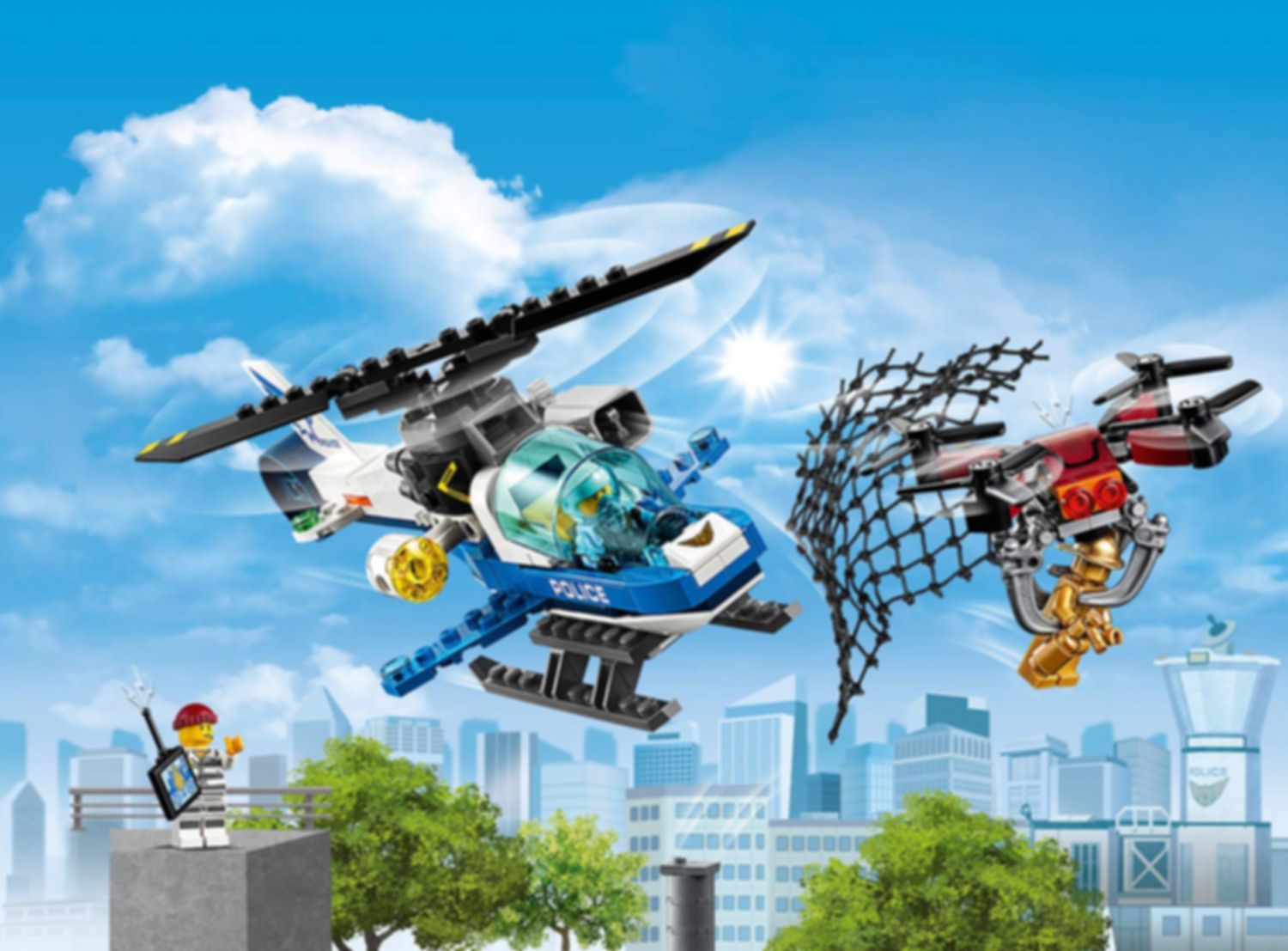 LEGO® City Police Policía Aérea: A la Caza del Dron jugabilidad