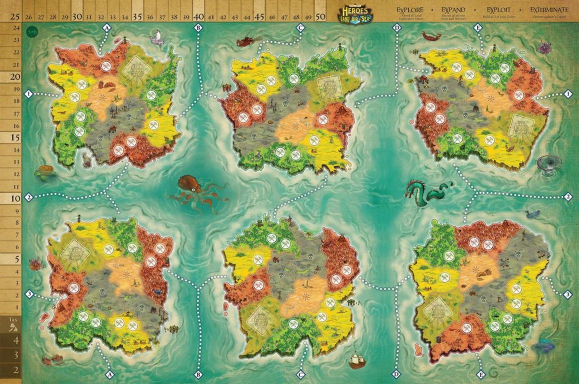 Heroes of Land, Air & Sea: Order and Chaos game board