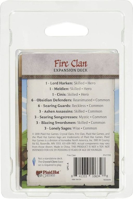 Crystal Clans: Fire Clan achterkant van de doos