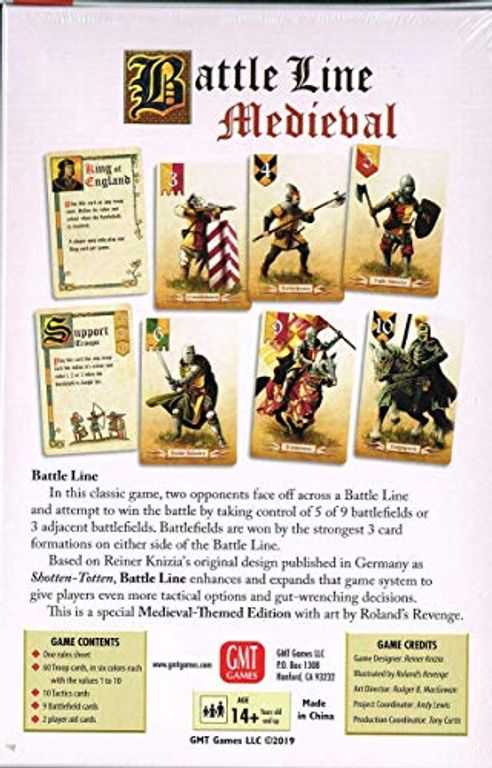 Battle Line: Medieval back of the box