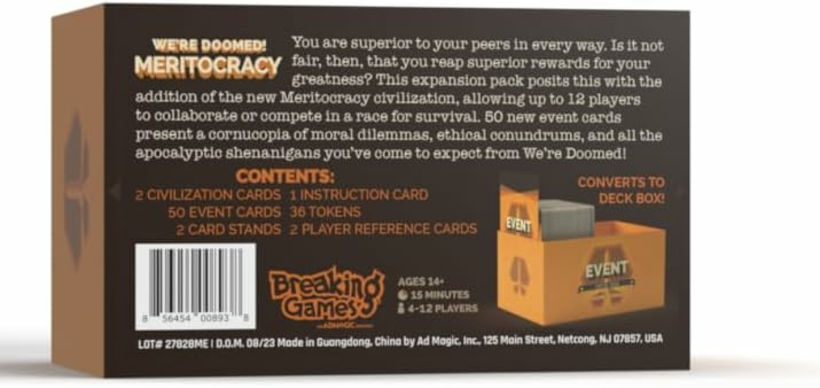 We're Doomed: Meritocracy Expansion Pack back of the box