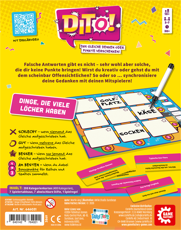 Dito rückseite der box