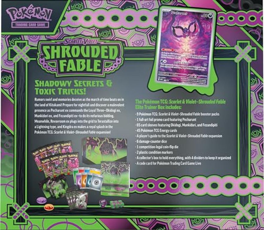 Pokémon TCG: Scarlet & Violet—Shrouded Fable Elite Trainer Box rückseite der box