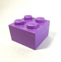 Mattoncino-contenitore viola 2x2 scatola