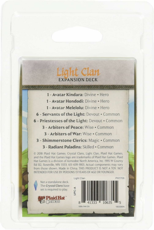 Crystal Clans: Light Clan back of the box