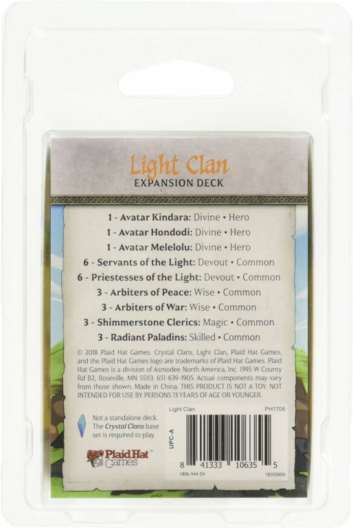 Crystal Clans: Light Clan parte posterior de la caja