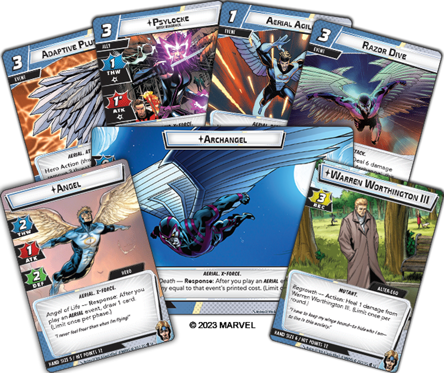 Marvel Champions: The Card Game – Angel Hero Pack cartes
