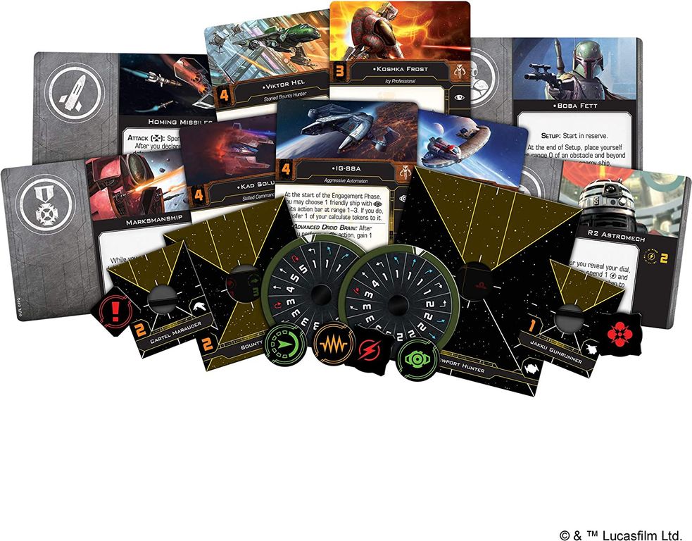 Star Wars: X-Wing (Second Edition) – Scum and Villainy Conversion Kit komponenten